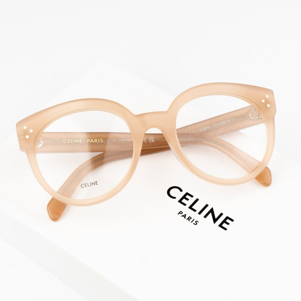 NEW Celine CL50093I 072 Beige Nude Round Women Eyeglasses CL 50093I - Picture 2 of 12
